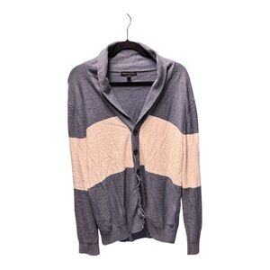 🆕 Vintage 2015 Banana Republic Blue and cream Cardigan 💯 cotton size L